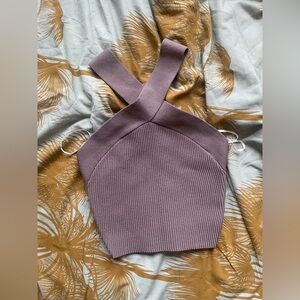 Babaton Sculpt Knit Criss Cross Cropped Tank 2xs